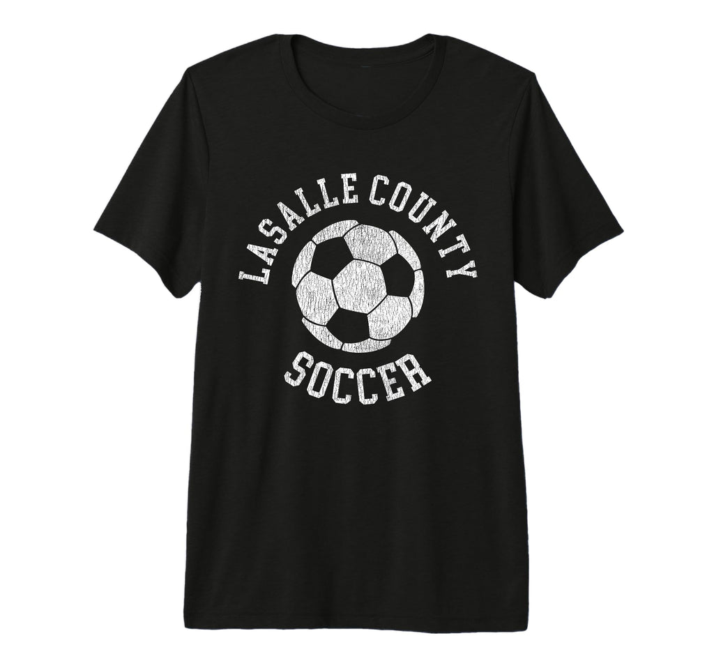 Lasalle County Soccer Distressed 90S T-Shirt - Novelty Apparel for Adults