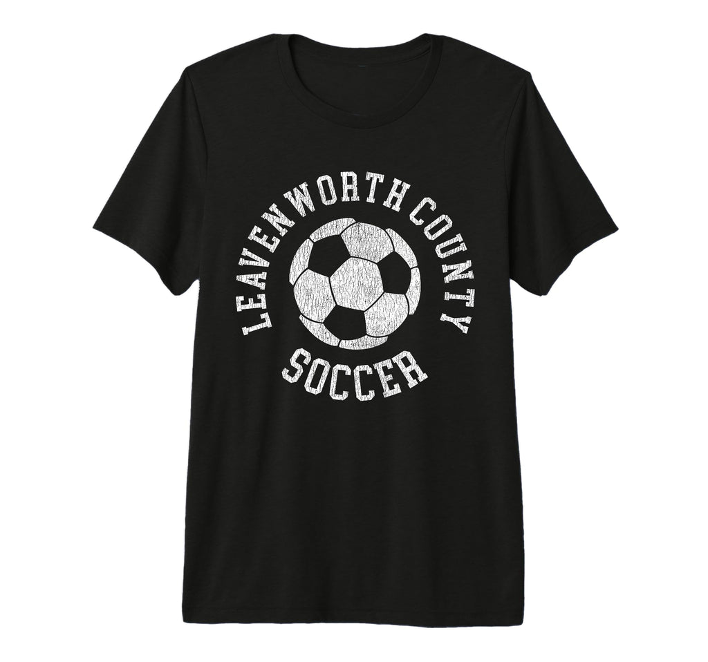 Leavenworth County Soccer Distressed T-Shirt - Trendy Graphic Men Women