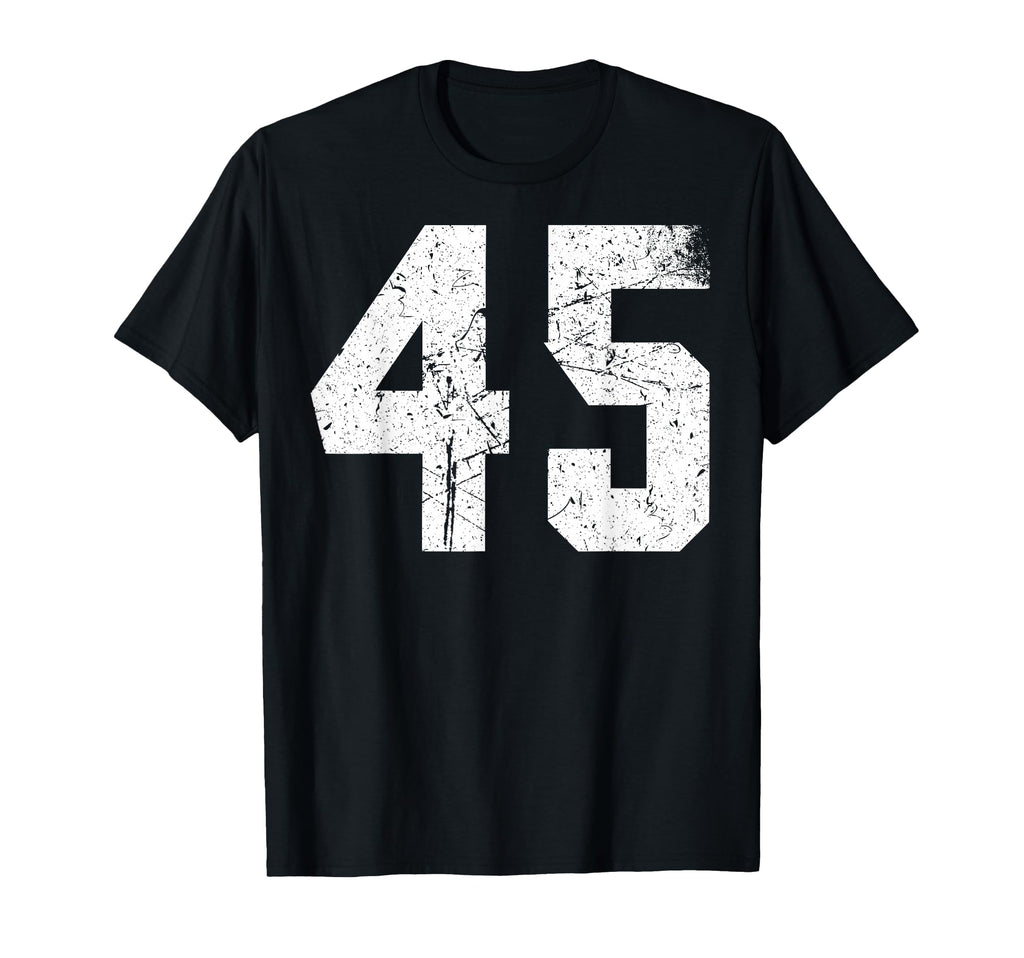 White Sports Team Number 45 T-Shirt - Trendy Graphic Unisex