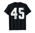 White Sports Team Number 45 T-Shirt - Trendy Graphic Unisex