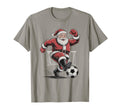 Santa Playing Soccer 90S Holiday T-Shirt - Custom Art Print Unisex