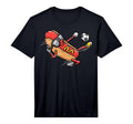Soccer Player Hotdog Hot Dogs Playing T-Shirt - Novelty Apparel for Adults