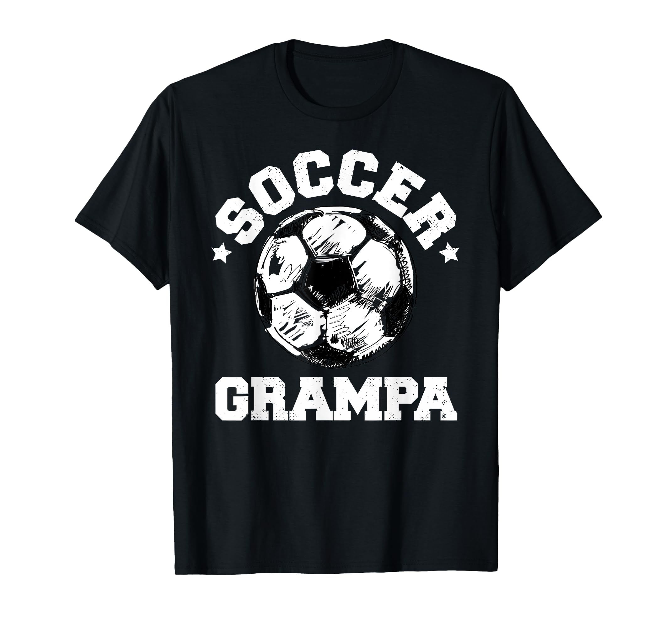 Soccer Grampa Soccer Ball Distressed T-Shirt - Custom Art Print Unisex