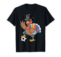 Soccer Thanksgiving Dabbing Turkey T-Shirt - Minimalist Print Men Women