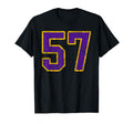 Purple Gold Number 57 Jersey Player T-Shirt - Graphic Print Men Women