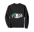 Algerian Soccer Heartbeat Flag Sweatshirt - Graphic Print Men Women