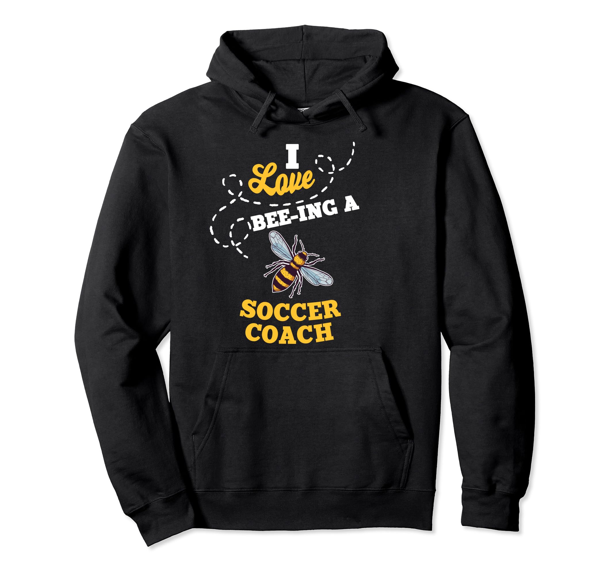 I Love Bee Ing Soccer Coach Honey Bee Job Hoodie - Graphic Print Unisex