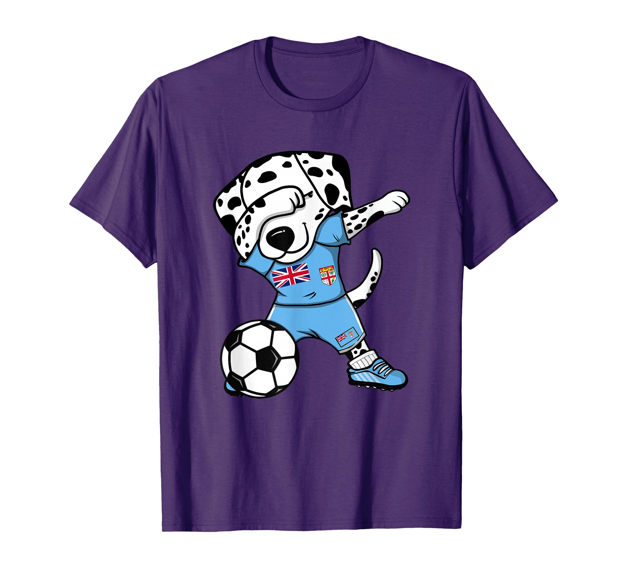Dabbing Dalmatian Fiji Soccer Fans T-Shirt - Fun Novelty Design Unisex