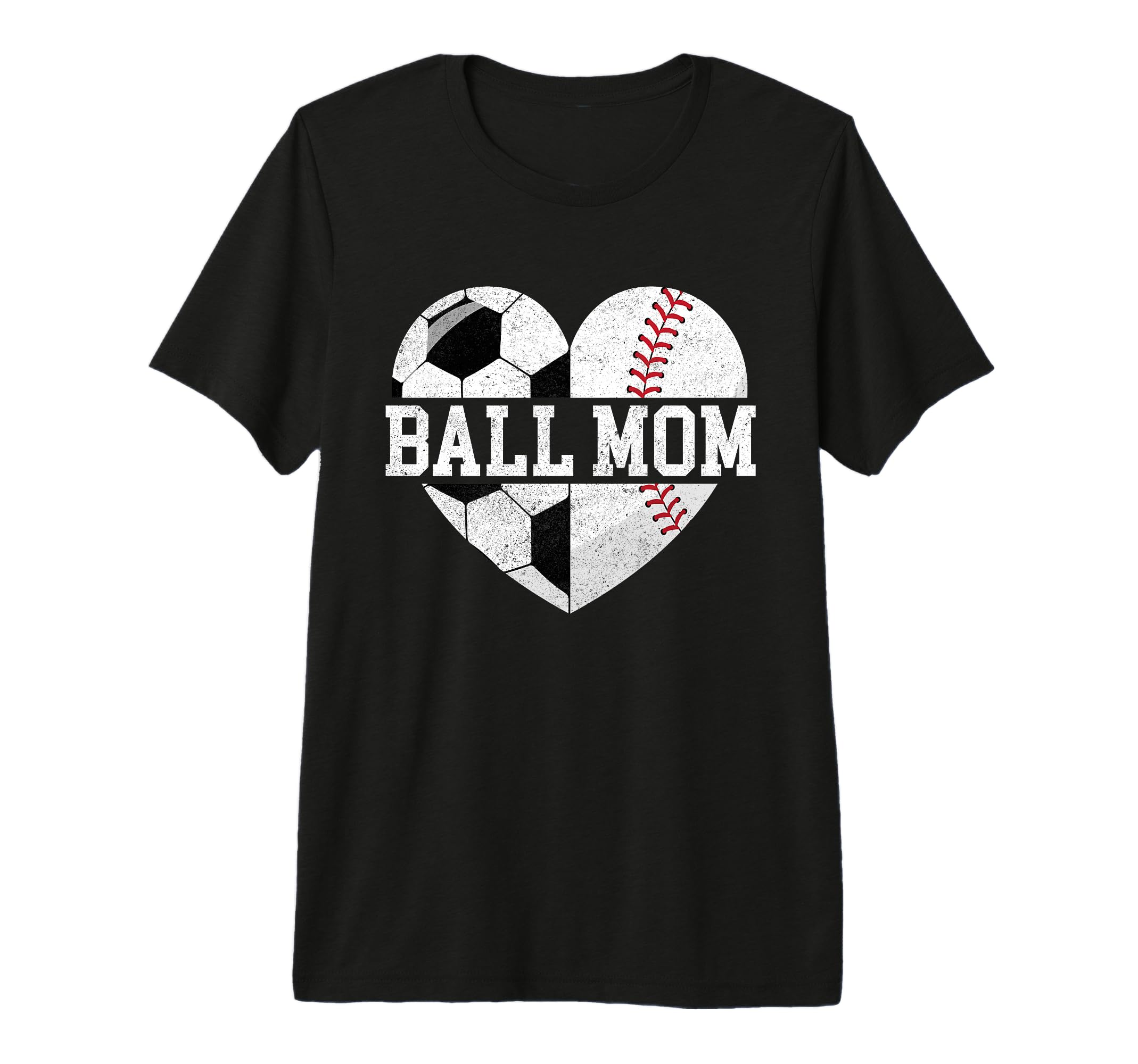 Ball Mom Heart Funny Baseball Soccer T-Shirt - Minimalist Print Men Women