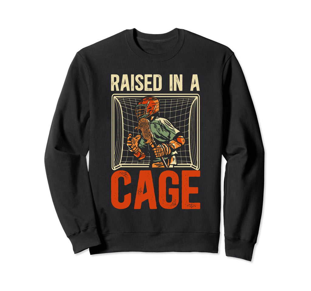Raised Cage Lacrosse Goalkeeper Lacrosse Sweatshirt - Graphic Print Unisex