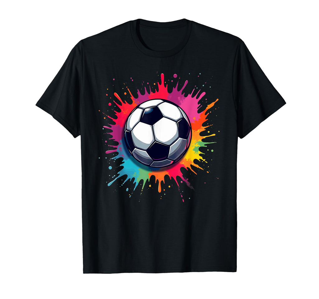 Colorful Tie Dye Soccer Ball T-Shirt - Minimalist Print Unisex