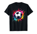 Colorful Tie Dye Soccer Ball T-Shirt - Minimalist Print Unisex