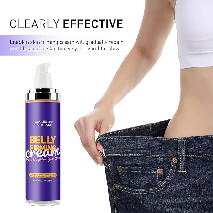 Enaskin Naturals Belly Firming Cream: Hibiscus & Honey Skin Tightening Cellulite Cream - Women Body Lotion for Firmness and Lift of Thighs & Stomach - Tummy Butter Stretch Marks - 120ML