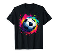 Colorful Tie Dye Soccer Ball T-Shirt - Aesthetic Graphic for Adults