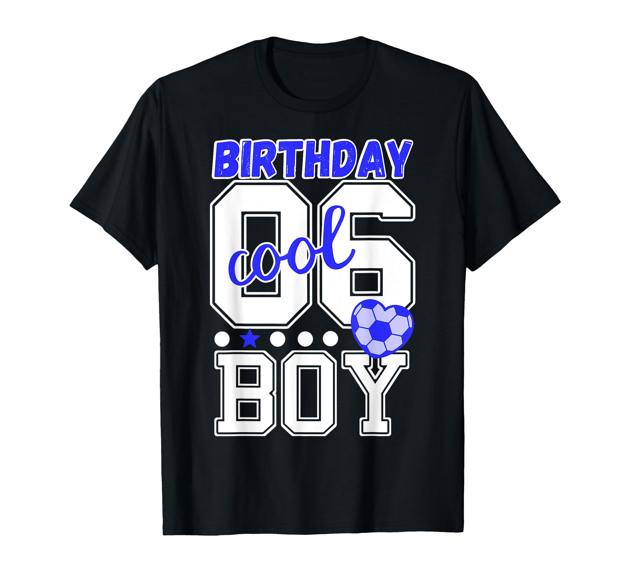 6Th Birthday Blue Soccer Football T-Shirt - Novelty Apparel for Adults