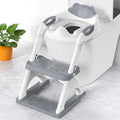 SKYROKU Potty Training Seat for Toddlers – 2-in-1 Adjustable Potty Ladder with Step Stool, Anti-Slip Cushion, Splash Guard & Extra-Wide Pedals, Supports 200+ lbs, Ideal for Boys & Girls