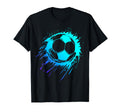 Blue Soccer Ball Soccer Player Mens T-Shirt - Novelty Apparel for Adults