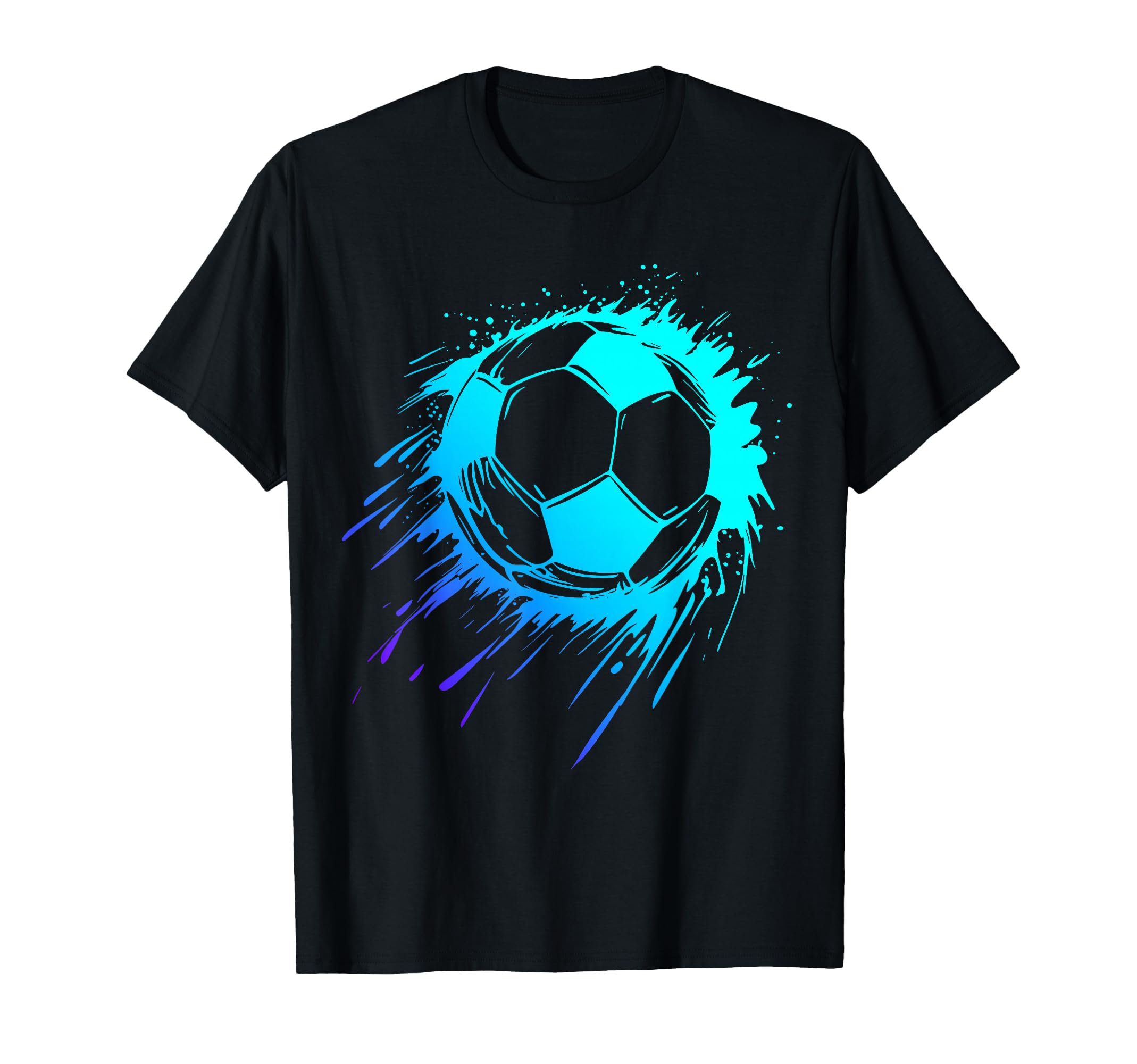 Blue Soccer Ball Soccer Player Mens T-Shirt - Novelty Apparel for Adults