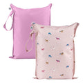 Tiny Twinkle Mess-Proof Waterproof Wet Dry Bag | 2-Pack Reusable Wet Bags for Swimsuits & Baby Clothes | Leakproof Wet Bag for Travel & Diaper Changes for Baby (Unicorn)