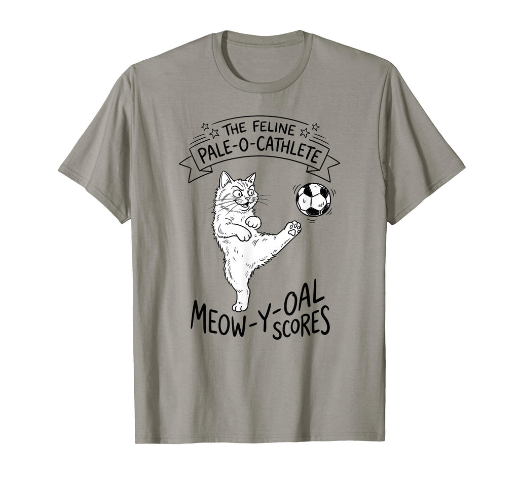 Funny Cat Soccer Ball T-Shirt - Minimalist Print Unisex