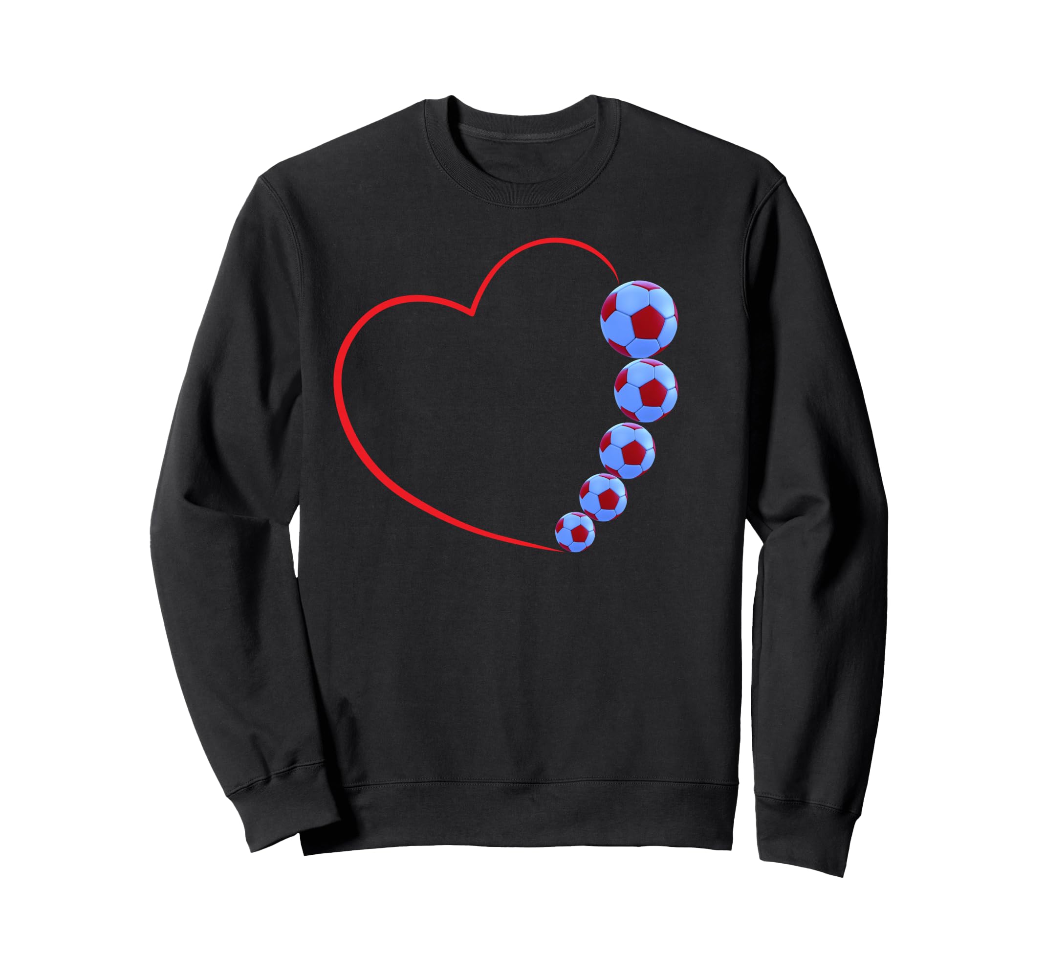 Soccer Love Heart And Football Fusion Sweatshirt - Graphic Print Men Women