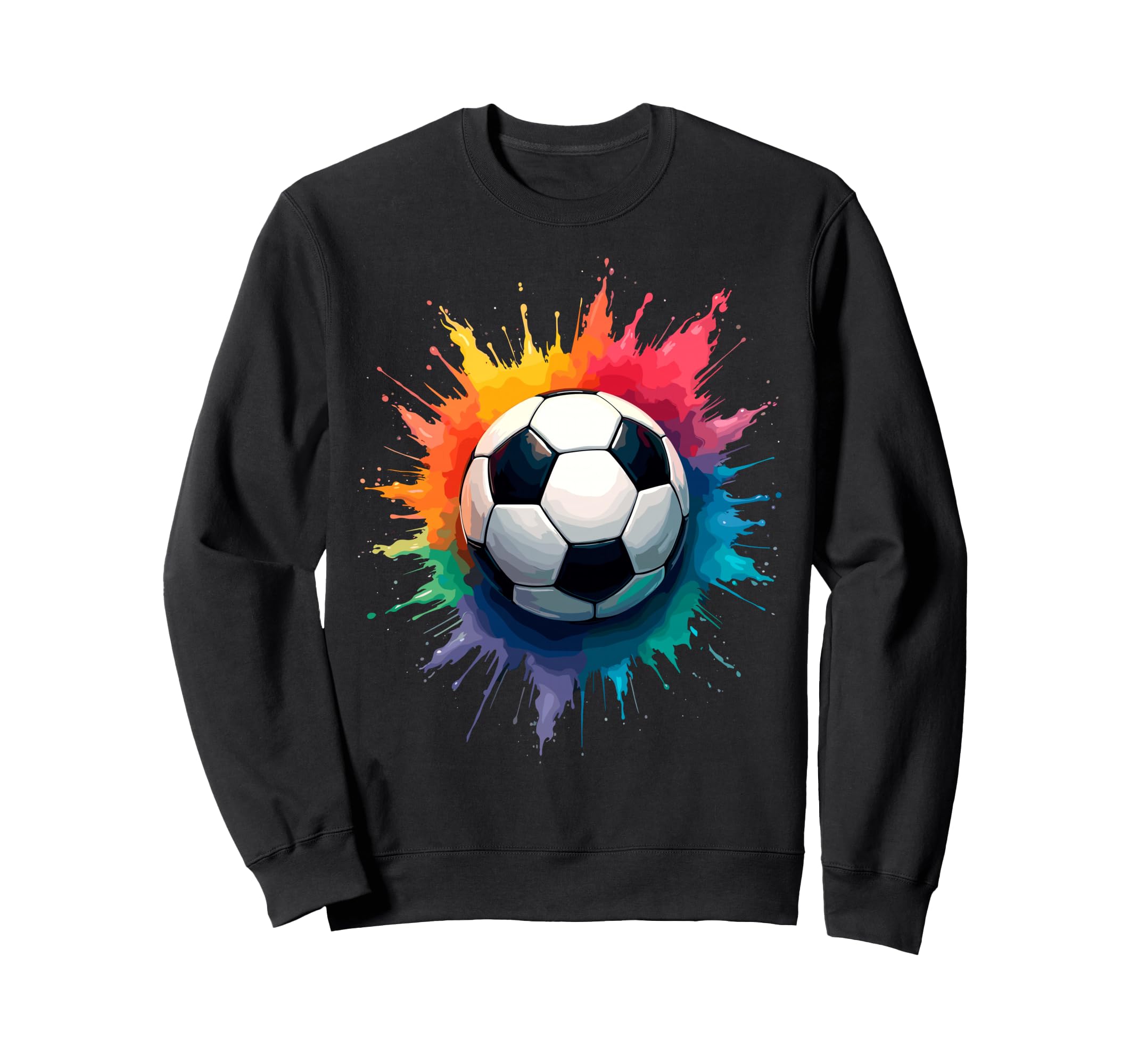 Colorful Splash Art Soccer Sweatshirt - Casual Everyday Wear Unisex