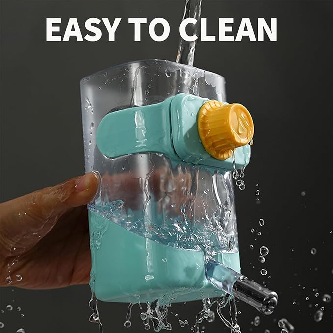 PODOO 24oz No Drip Bunny Water Feeder, Rabbit Water Dispenser, Hanging Automatic Pet Water Dispenser, Hanging Outside or Inside The Cage for Ferret Guinea Pig Rat Cat Puppy (Water)