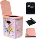 Upgrade XL Portable Toilet for Adults, Extra Large Portable Travel Floding Toilet, Camping Tall Toilets with Lid for Adults and Kids Compact Potty for Car,Hiking,Beach and Camping