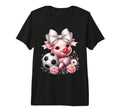 Pig White Coquette Bow Soccer Pig T-Shirt - Aesthetic Graphic Men Women