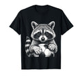 Black And White Fan Raccoon Soccer T-Shirt - Aesthetic Graphic Unisex