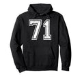 71 Number Seventy One Team Sports Grunge Hoodie - Aesthetic Graphic Unisex