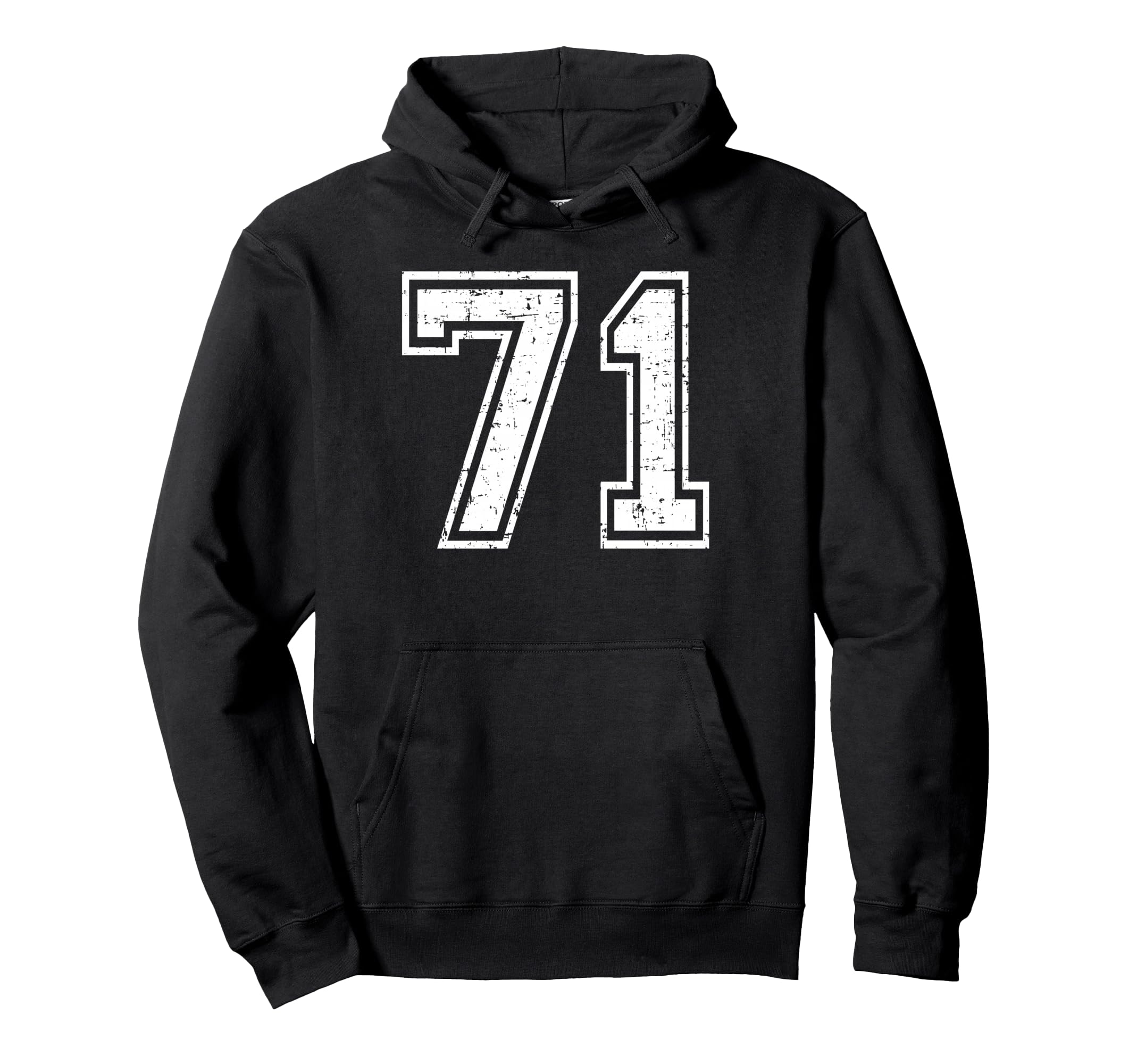 71 Number Seventy One Team Sports Grunge Hoodie - Aesthetic Graphic Unisex