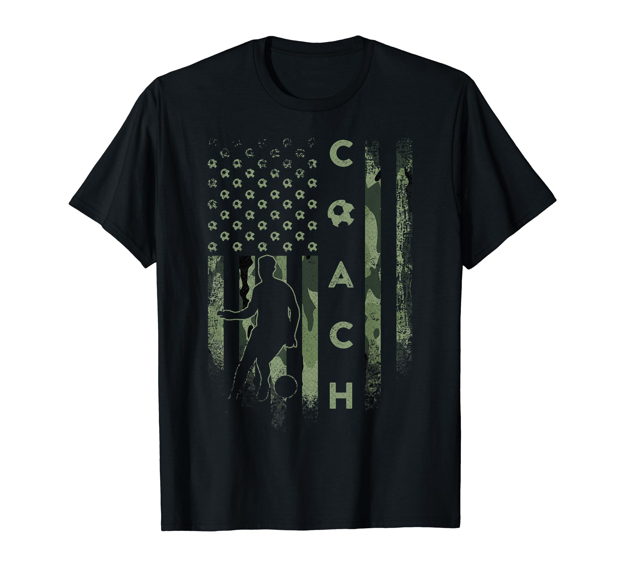 Usa Camouflage Soccer Coach Football T-Shirt - Novelty Apparel Men Women