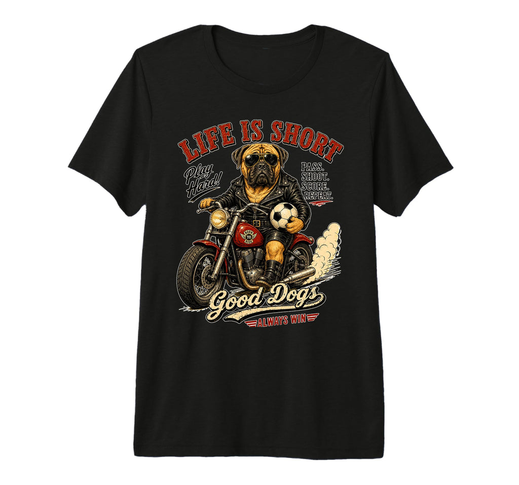 Mastiff Motorbike Love Footbal T-Shirt - Aesthetic Graphic Men Women
