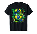 Brazil Football Soccer Player Flag T-Shirt - Casual Everyday Wear Unisex