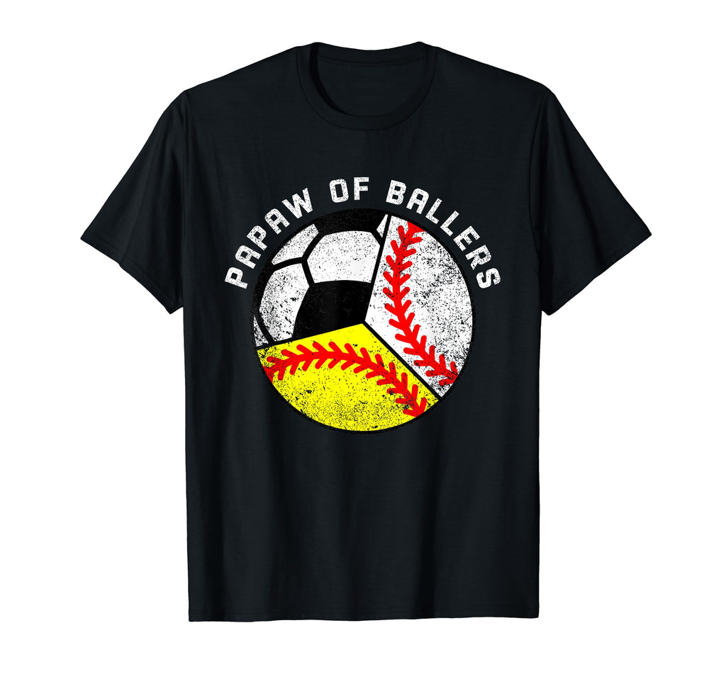 Papaw Ballers Funny Baseball T-Shirt - Minimalist Print for Adults