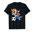 Dabbing Unicorn Scotland Soccer Fan T-Shirt - Novelty Apparel Unisex