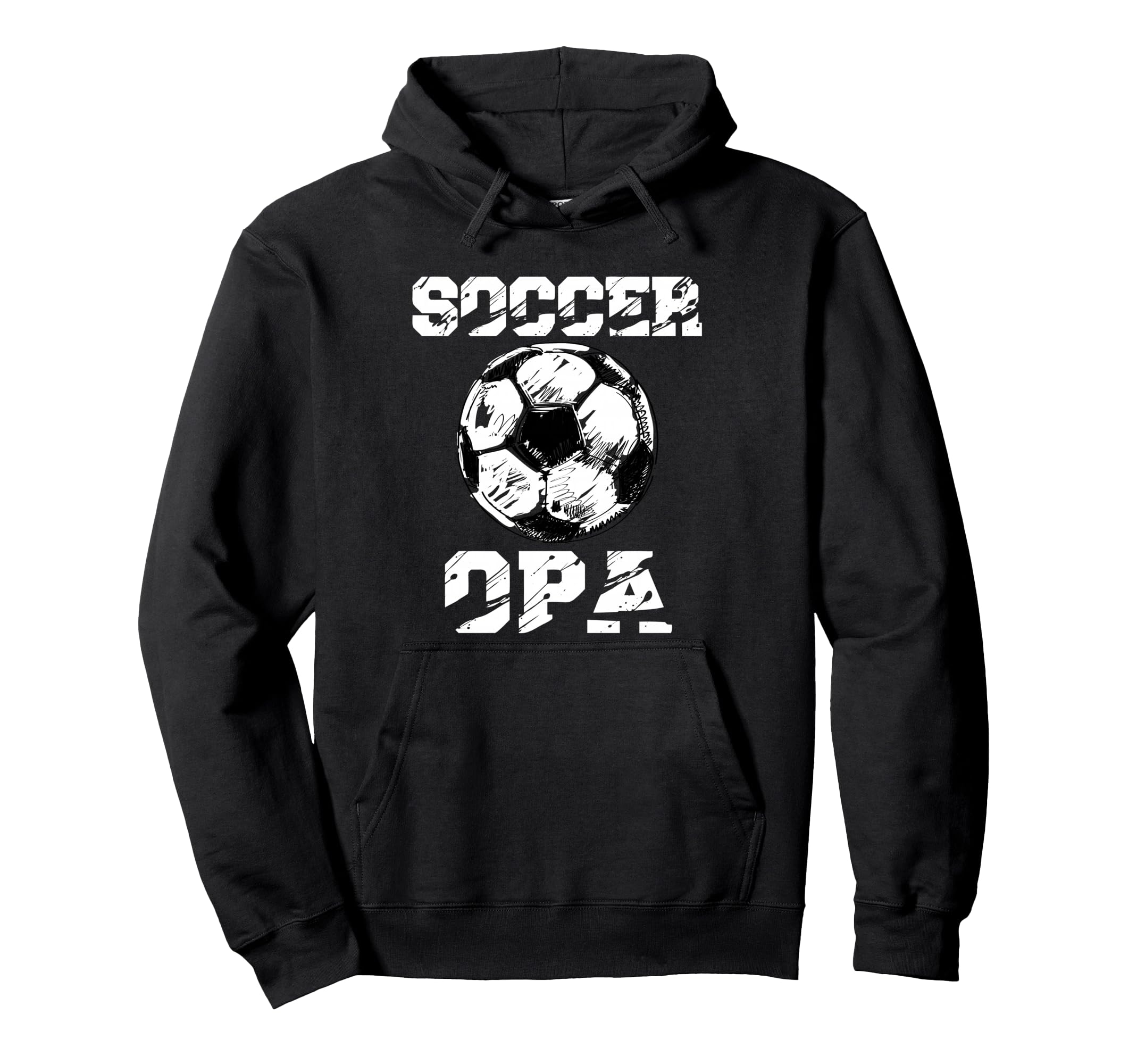 Soccer Opa Distressed Ball Funny Soccer Hoodie - Graphic Print for Adults