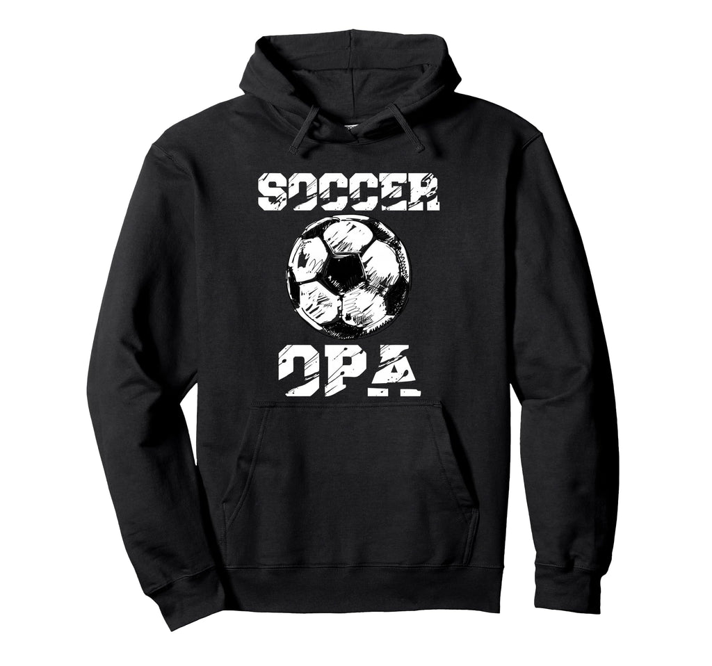 Soccer Opa Distressed Ball Funny Hoodie - Fun Novelty Design Men Women
