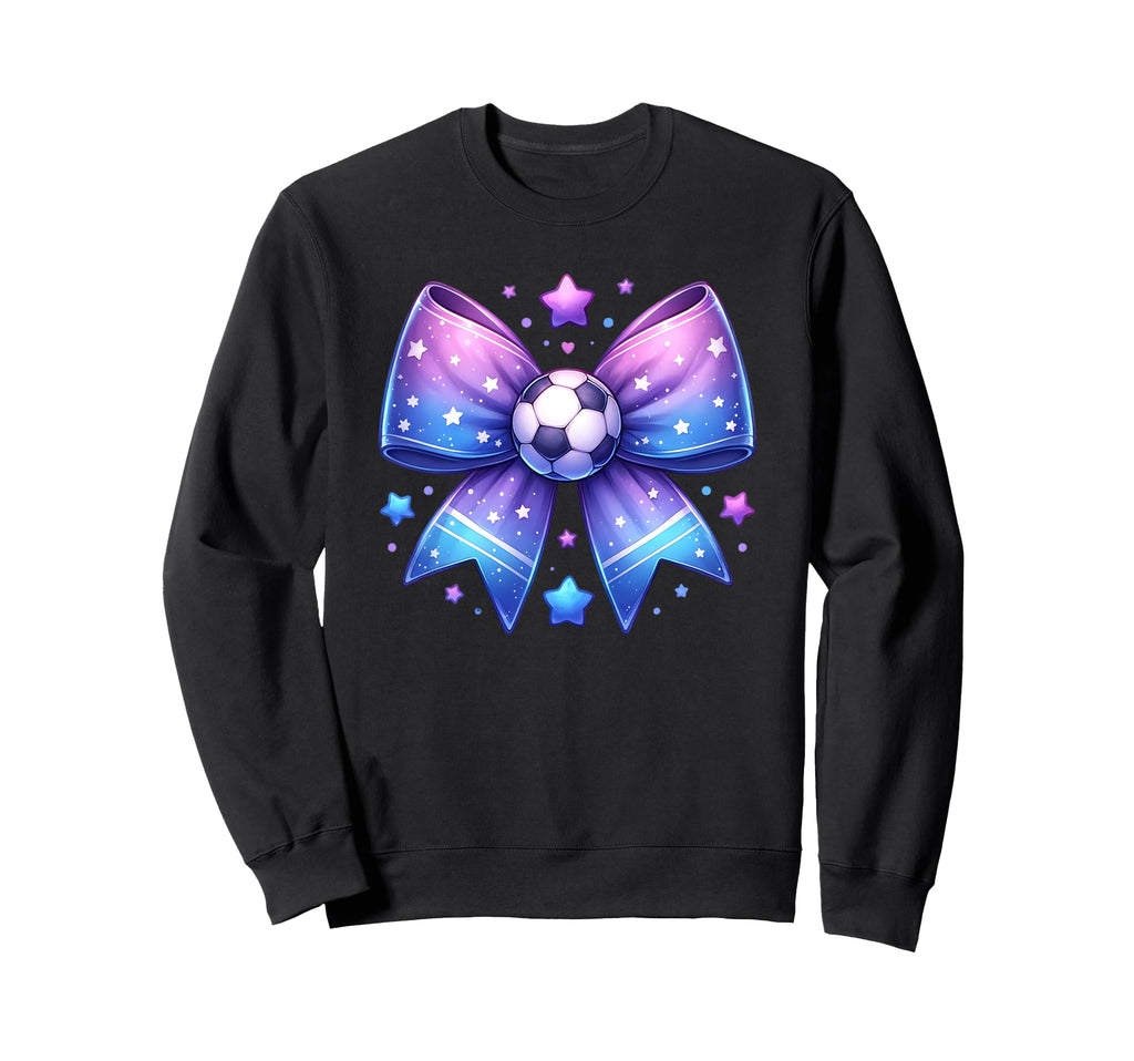 Soccer Coquette Bow Sports Blue Sweatshirt - Custom Art Print Men Women