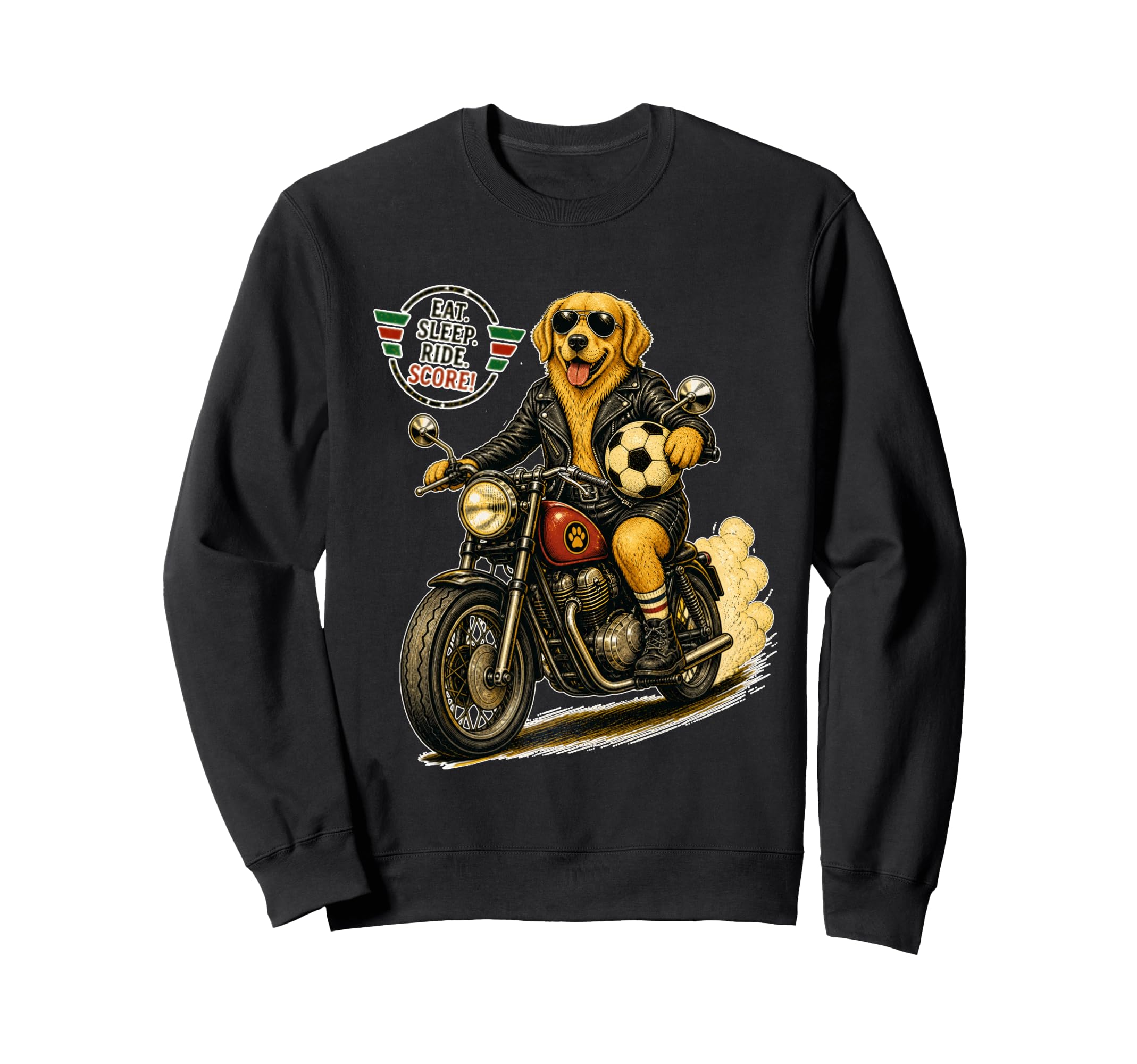 Golden Retriever Ride Motorbike Love Sweatshirt - Aesthetic Graphic Unisex
