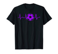 Purple Soccer Heartbeat Purple T-Shirt - Casual Everyday Wear for Adults