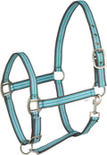 HORZE Adepto Adjustable Horse Halter | Soft, Durable Polyester - Canal Blue - Horse