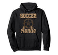 Auntie Soccer Aunt Leopard Cheetah Pattern Hoodie - Graphic Print Men Women