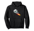 Blazing Soccer Ball Flying Soccer Hoodie - Unique Graphic for Adults