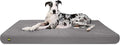 K9 Ballistics Tough Ripstop Orthopedic Rectangle Dog Bed Removable Washable Cover, Solid Orthopedic Foam for Size XXL Giant Big Dogs 68"x40", Light Gray Velvet