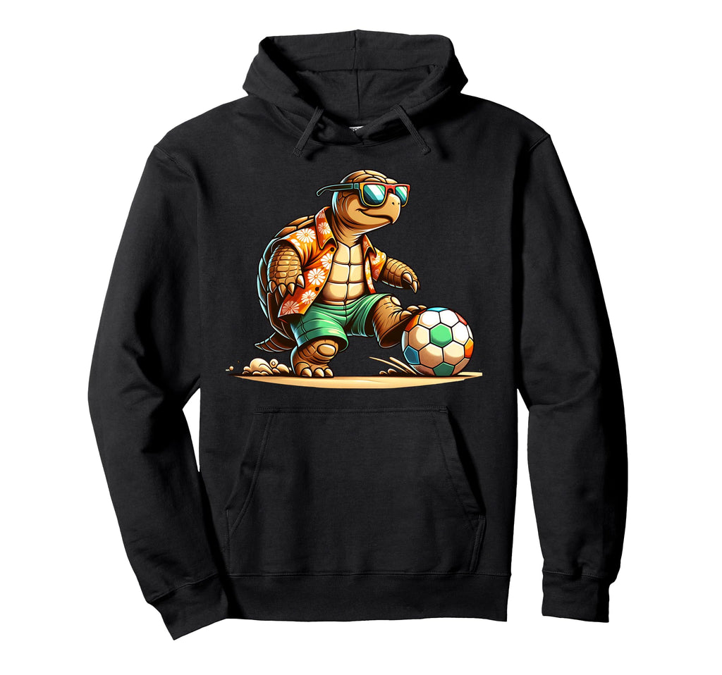Turtle Soccer Player Sunglasses Hoodie - Casual Everyday Wear Men Women