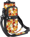 25/32/40/64oz Water Bottle Bag Holder Carrier-Insulated Crossbody Sling Case Sleeve with Strap & Pockets for Men Women Gym Cycling Travel Walking Hiking Camping