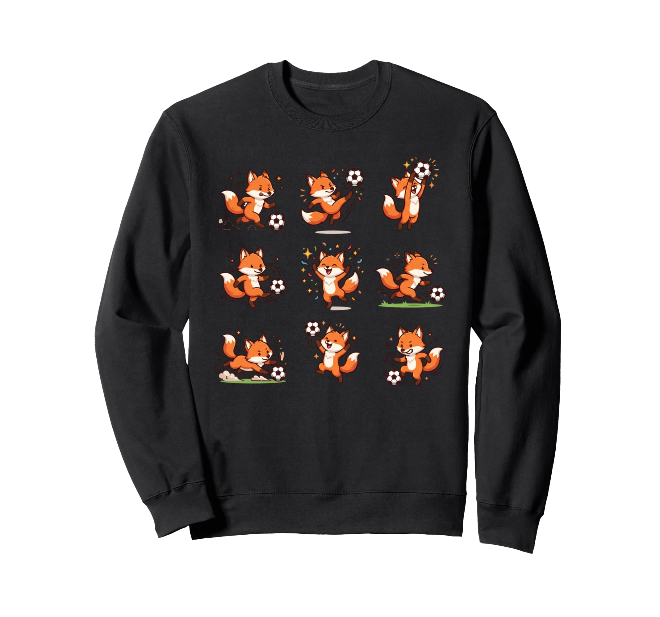 Silly Fox Playing Soccer Player Sweatshirt - Streetwear Style for Adults