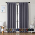 Simplebrand Ava Grey Blackout Curtains for Bedroom 72 Inch Length 2 Panels Set, Privacy Thermal Insulated Rod Pocket Door Window Curtains for Patio French Door Front Door, W40 x L72 Inch, Grey
